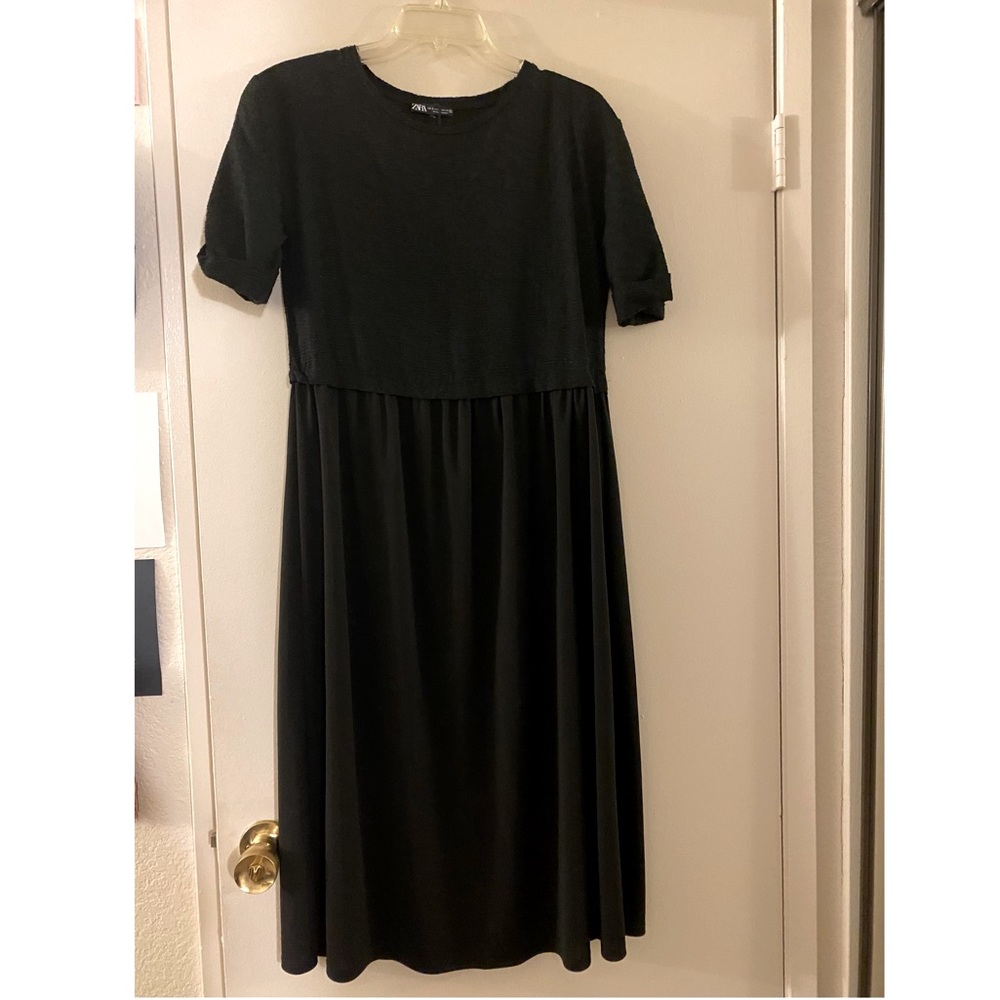 Zara black midi dress